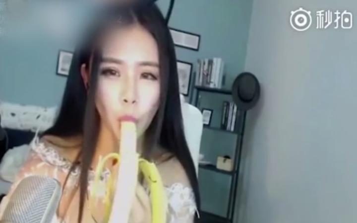 Eating a banana