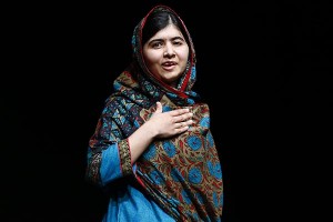 Pakistani schoolgirl Malala Yousafzai speaks at Birmingham library in Birmingham