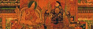 1652年，顺治皇帝与五世达赖喇嘛相见的情景