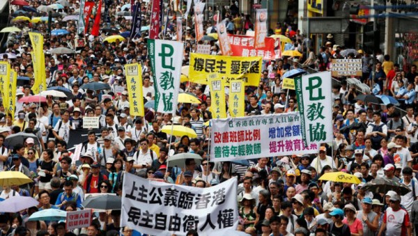 香港回归19年民主派举行7.1游行