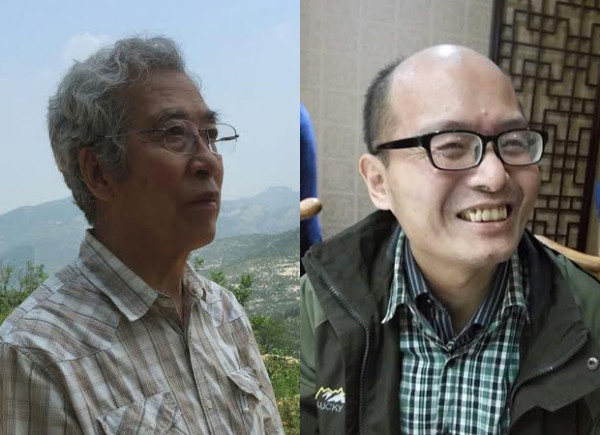 山东大学退休教授孙文广（左）-山东维权人士邵凌才（右）