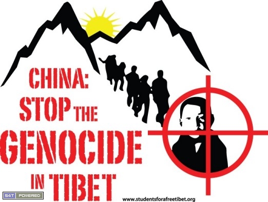 4、国际声援西藏学生组织sft为呼吁中国停止杀戮而设计的海报