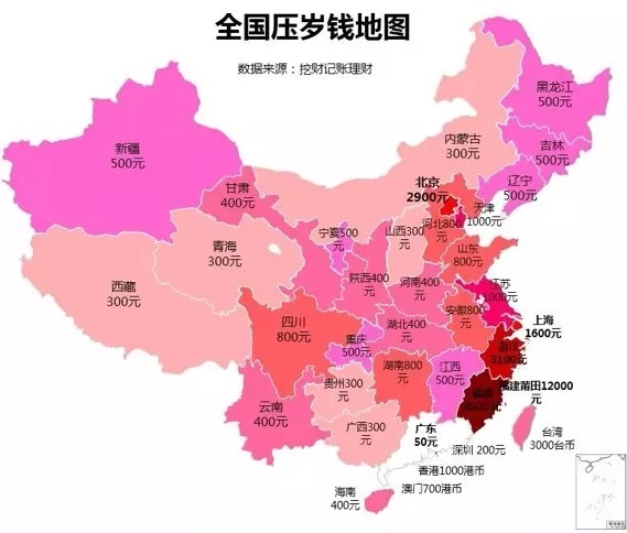 14全国压岁钱地图